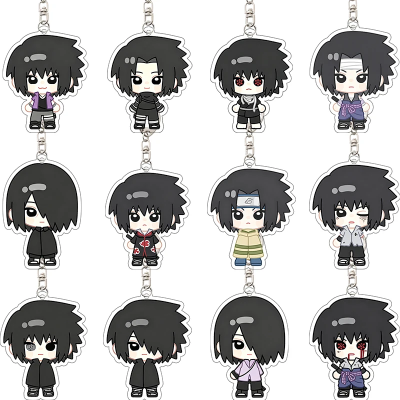 Kawaii Sasuke Uchiha Nar Uto Acrylic Keychain Q Version Bag Pendant Hanging Ornaments Girl Accessories Decoration Birthday Gift