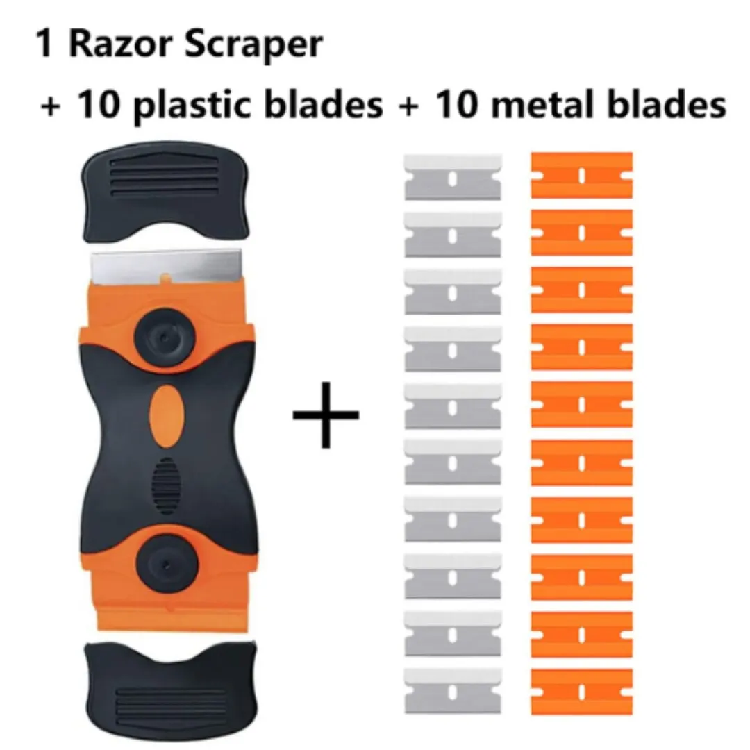 Plastic /Metal Razor Blade Scrapers for The Window of The Car Vinyl Film Cleaning Adhesive Glass of Ceramic Powder Remover Tool