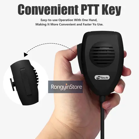 Walkie Talkie CB-12 Microphone 4 Pin Connector Ham Mic Mobile CB Radio Speaker Compatible with Uniden Galaxy Car CBCobra 7 ULTRA
