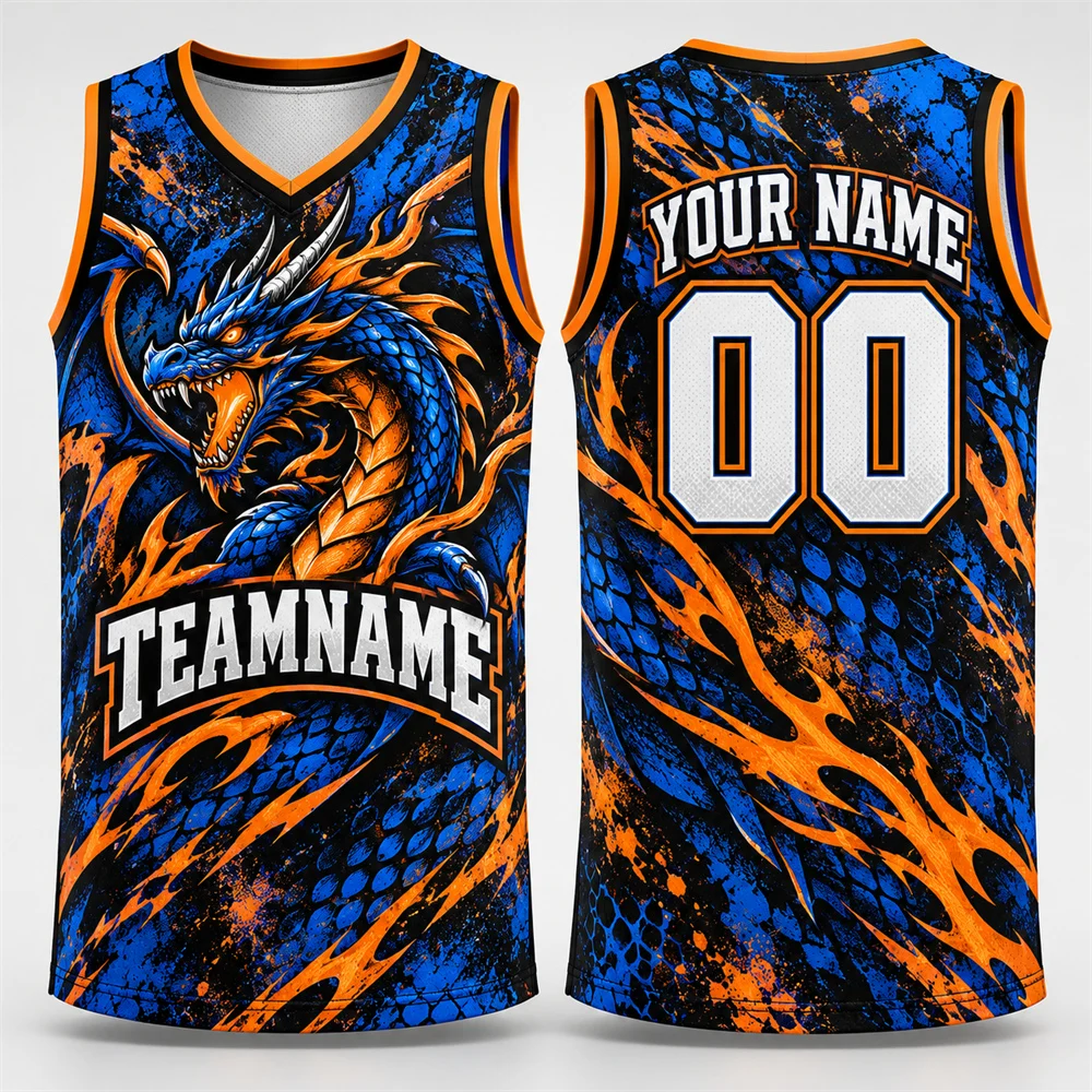 Wolf Basketball Jersey Custom Name and Number for Men 3D Print Fierce Animal Graphic V Neck Sleeveless Vest Streetwear