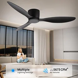Modern Black White Ceiling fan Low Floor DC Motor 30W Ceiling Fans With Remote Control Simple Ceiling Fan Home Fan Without Light