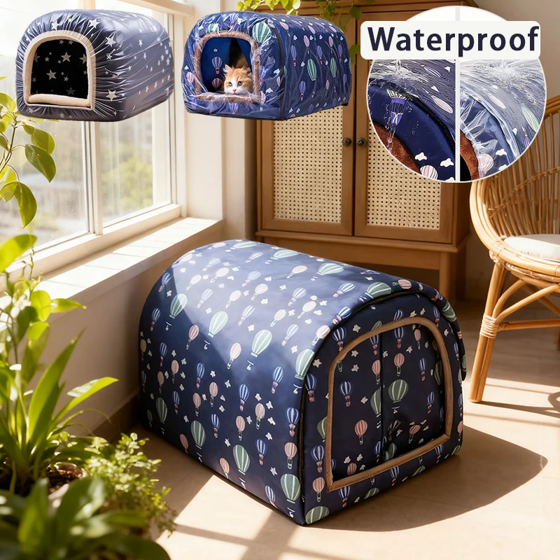 

New Foldable Cat House Waterproof Outdoor Winter Warm Pet Cat Cave Sleeping Beds Tent for Small Dog Puppy Supplies Outdoor Use