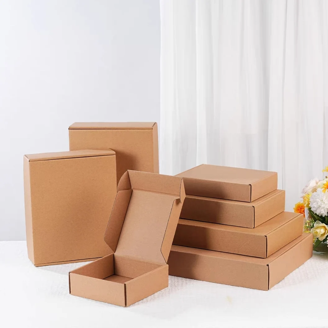 10PCS  13cm*8cm*3cm  brown cardboard transport box, corrugated cardboard box for mailing, kraft paper packaging box