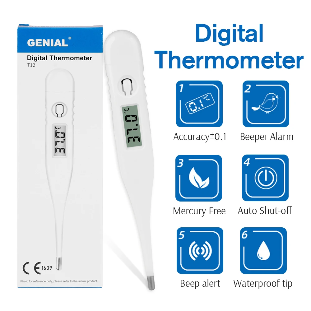 Thermometer for Adults, Digital Oral Thermometer for Fever, Basal Thermometer with 30 Seconds Fast Reading