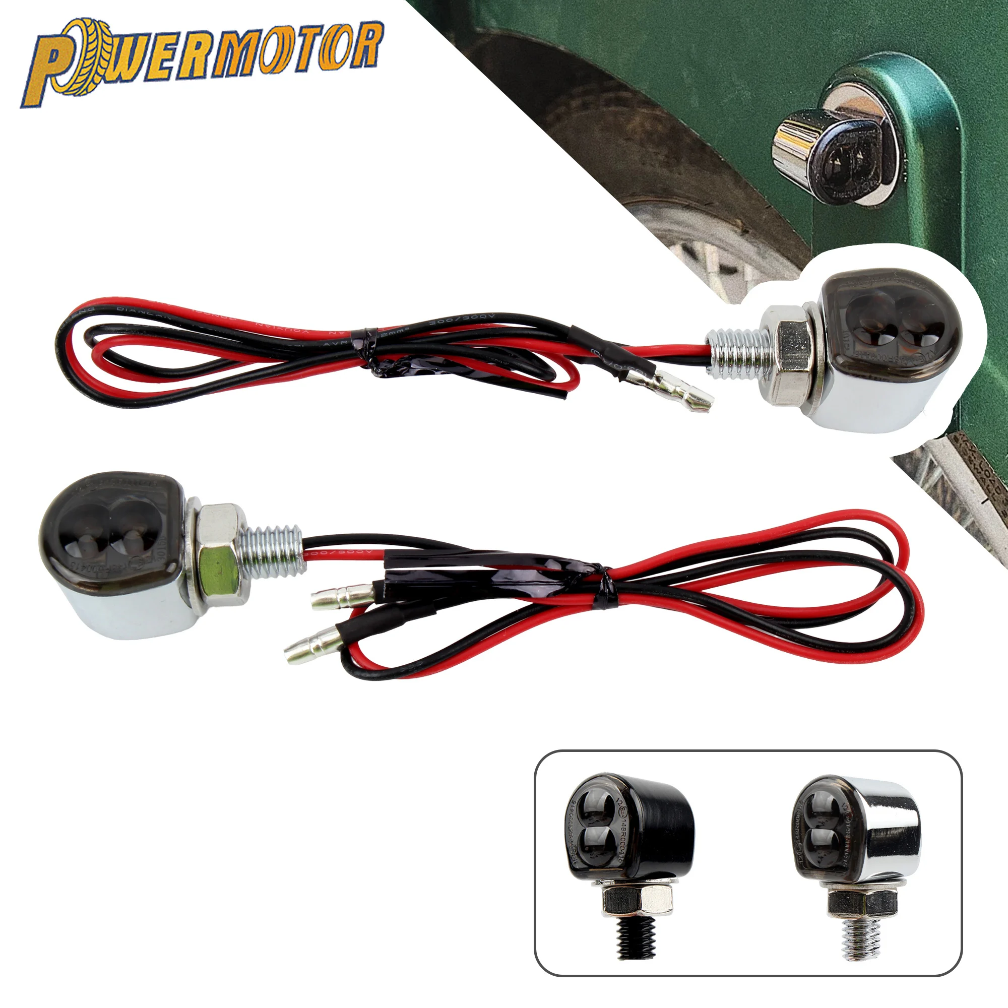 

2pcs Universal Motorcycle Mini LED Turn Signal 12V Amber Indicators Blinker Lights For Harley Honda Yamaha Cafe Racer Modified