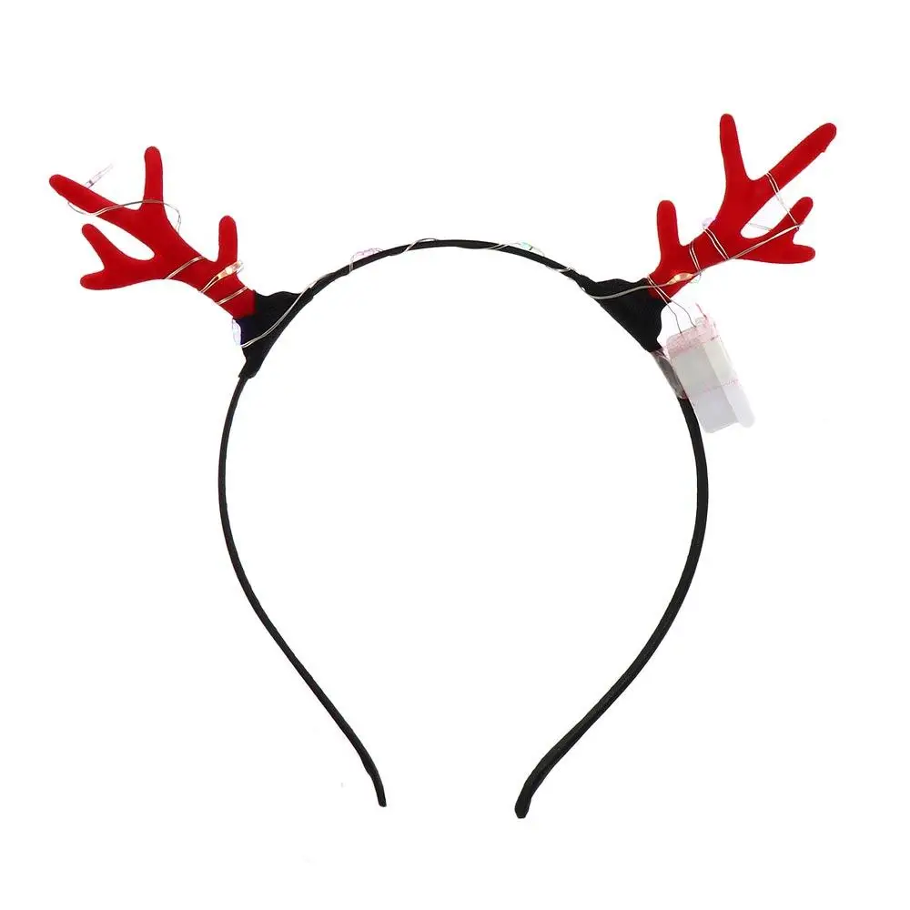 LED Lights LED Glow Headband Plastic Resin Flashing Headband Luminous Colorful Luminous Deer Horn Hair Band Kids Gift