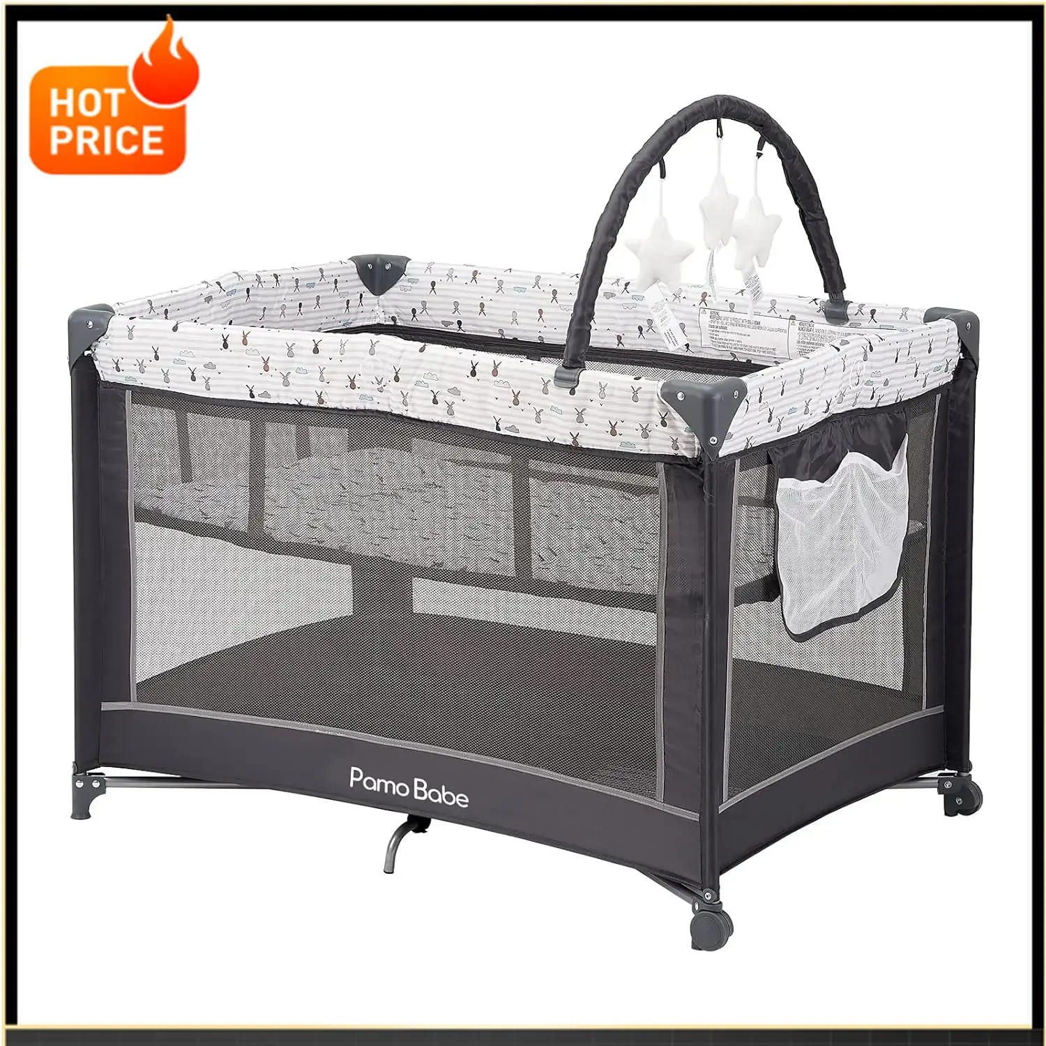 

Bestseller[Discounted Price!]Portable Playard,Sturdy Play Yard with Padded Mat and Toy bar with Soft Toys