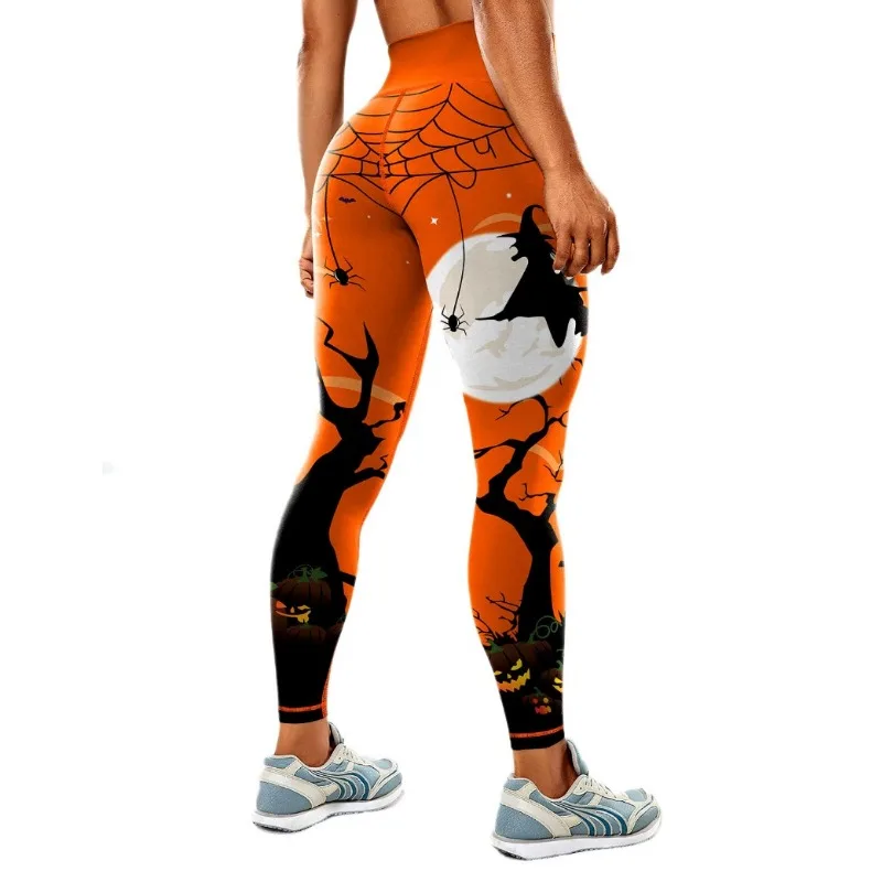 New Halloween Print Comfortable Yoga Pants Skinny Outdoor Sports Fitness Running Cycling Yoga Leggings Sportswear Women Push Up