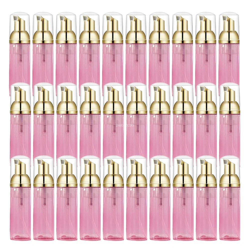 30Pcs 60ml Plastikowa pusta butelka z pompką do pianki Kosmetyczna butelka z pompką do rzęs Szczotka do czyszczenia Zestaw szczotek do czesania rzęs Narzędzia do pielęgnacji skóry