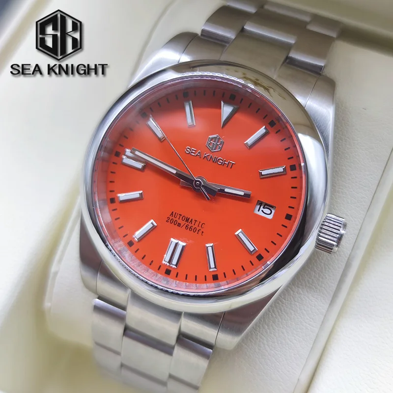 SEA KNIGHT Pilot Watch Military NH55 Retro Simple Style Mens Automatic Mechanical Watches Stainless Steel 20Bar Sapphire Replica