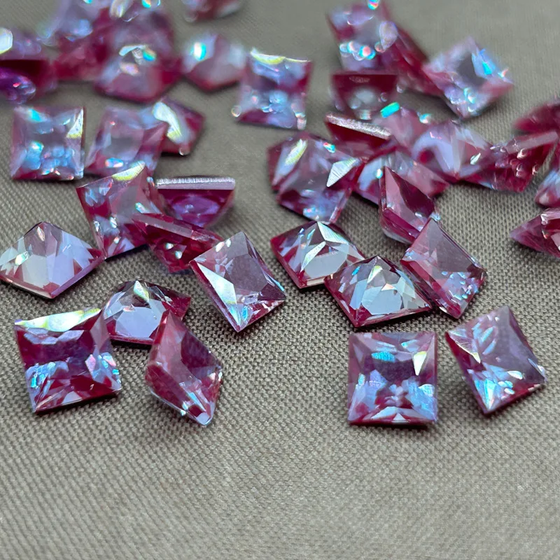 Lab-Created Alexandrite Color Change Russian Lab-Grown Loose Gemstones Princess Shape Faceted Jewelry Ring & Pendant Size Stone