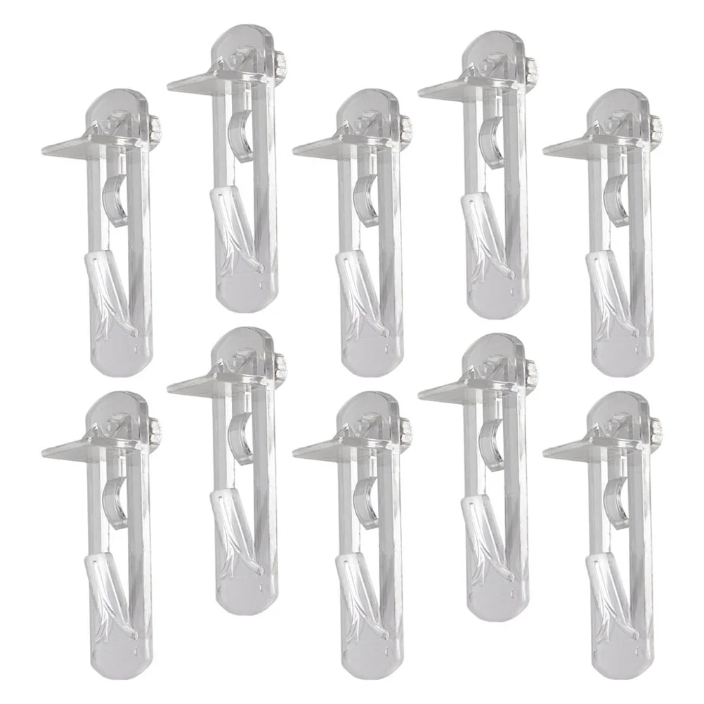 10 Pcs Partition Bracket Kitchen Cabinets Shelf Liners Plastic Clip Shelving Clips