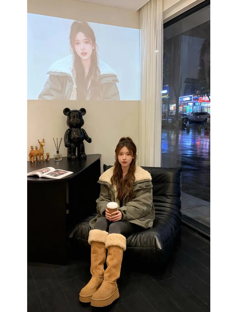 

Модная хлопковая куртка с воротником для женщин: универсальная высококачественная зимняя верхняя одежда, элегантная, маленького размера, на молнии, подходит ко всему.