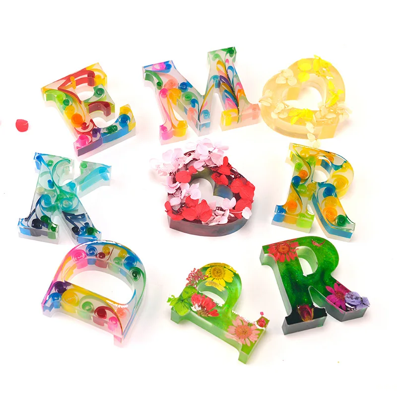 Letter Mold Ornaments DIY Epoxy mold 26 One English Letters Silicone Jewelry Table Decoration Candle Mold