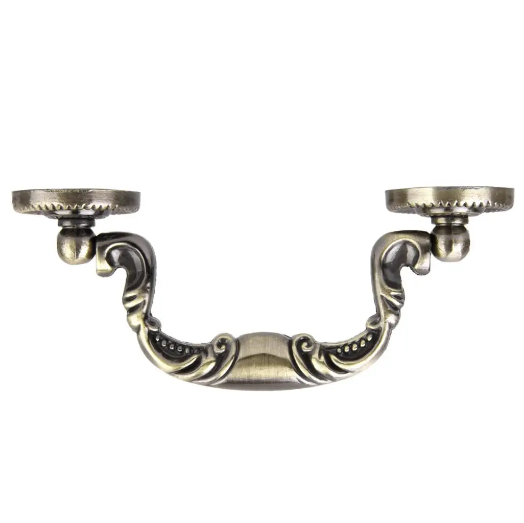 Elegant Brass Cabinet Pulls 96mm Vintage Door Drawer Knob Alloy Handle for Furniture Bedroom Renovation