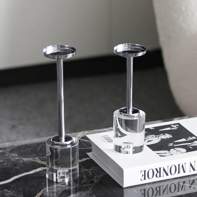 Minimalist Candle Holders Centerpieces Elegant Candle Holder Crystal Cylinders Bases Art Candleholder Table Decoration Supplies
