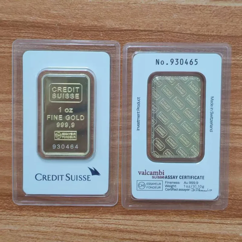 100g Argor Heraeus Goldbarren Suisse Goldbarren 24K Vergoldete Messing-Kunstwerke mit Verschiedenen Nummern