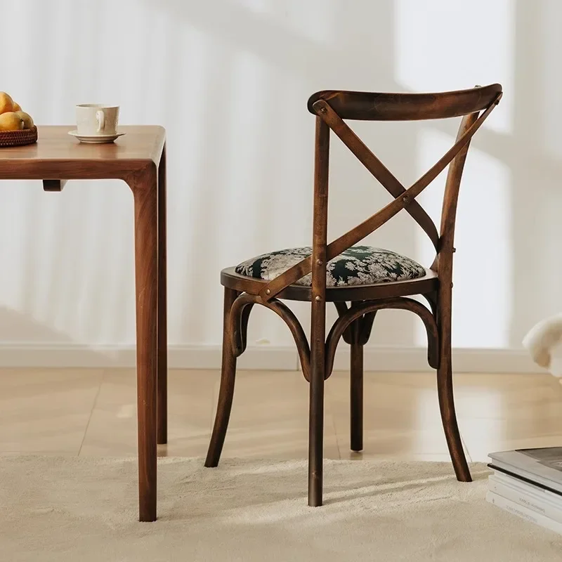 중세 단단한 나무 식당 의자, 가정용 프랑스 레스토랑 의자, 등받이, 가볍고 고급스러운 고급형