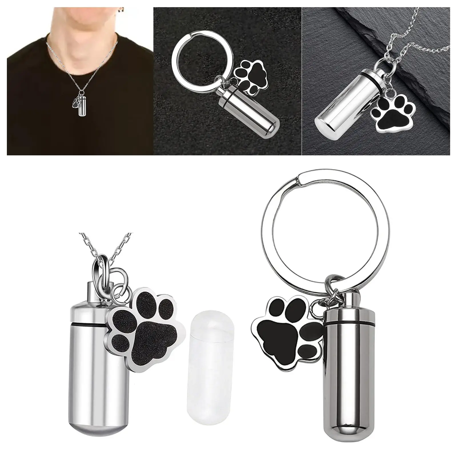 Pet Urn Pet Supplies Memories Cremation Urn Peace and Comfort with A Paw Pendant