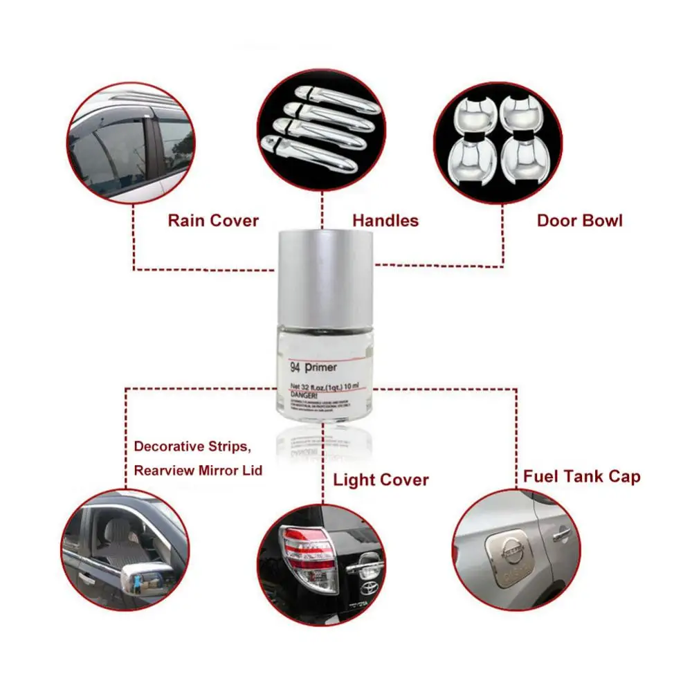 Tape 10ML Adhesive Primer Adhesion Promoter Car Styling Decoration Paste Tool Adhesion Promoter with Brush Car-stylish Tool