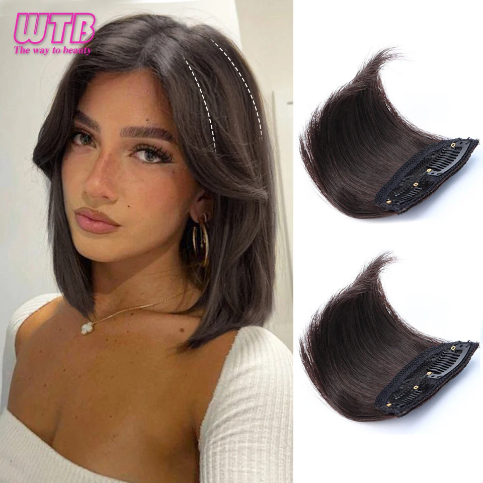 

WTB Synthetic Hair Root Pads Invisible Pad High Straight Hair Clip in Hair Extension for Women Wig Fluffy Fake Hairpiece