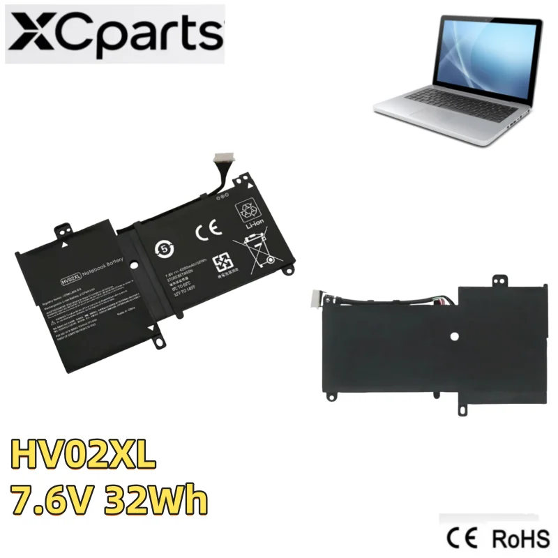 

7.6V 32Wh New HV02XL HSTNN-LB6P Laptop Battery For HP X360 11-K 11-k001tu 11-k011tu 11-K048TU K029TU TPN-W112 796219-421 4Cell