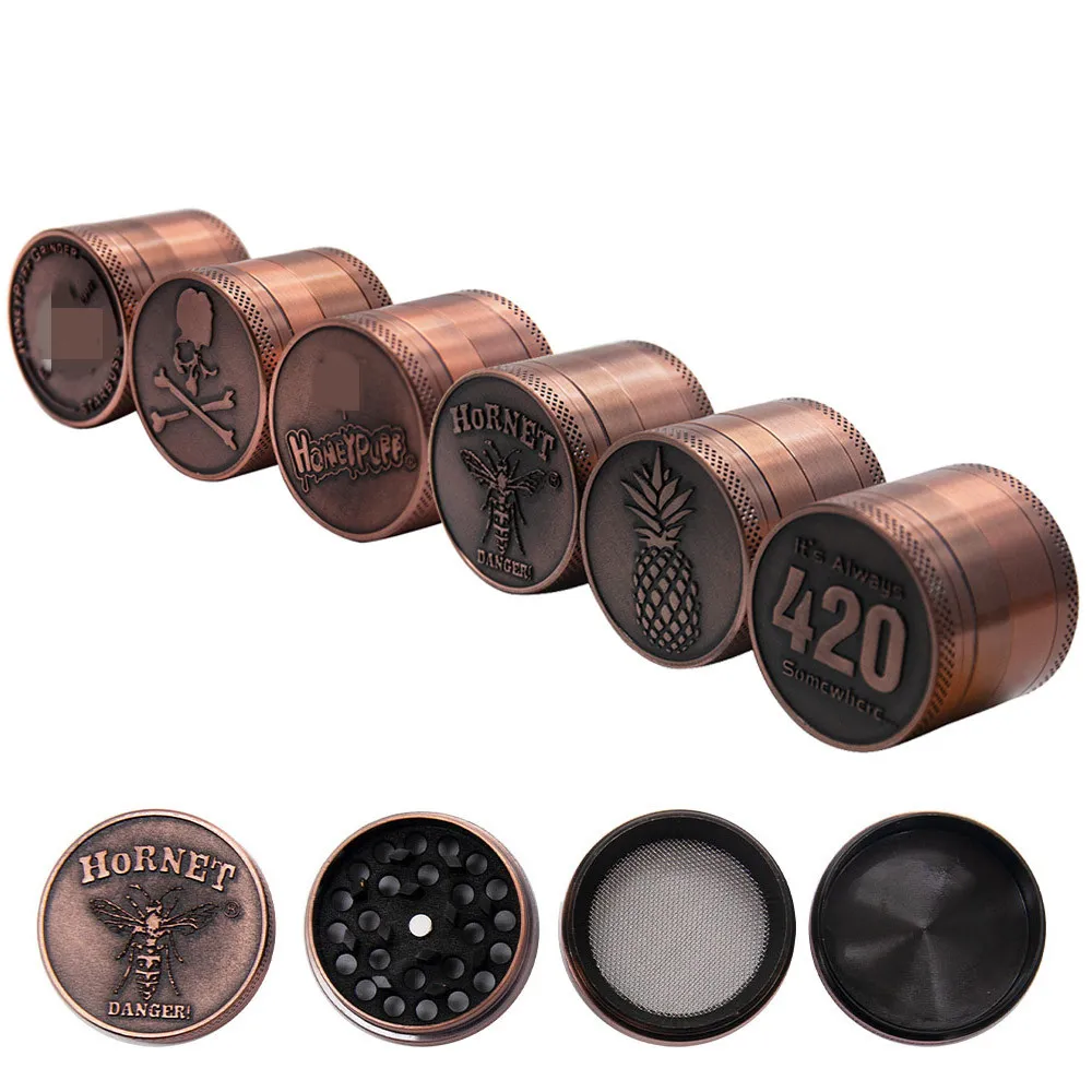 4 parts Layers 40MM Zinc Alloy Metal Herb Tobacco Grinder crusher Smoke Accessories for Pepper Spice Pot Cigar