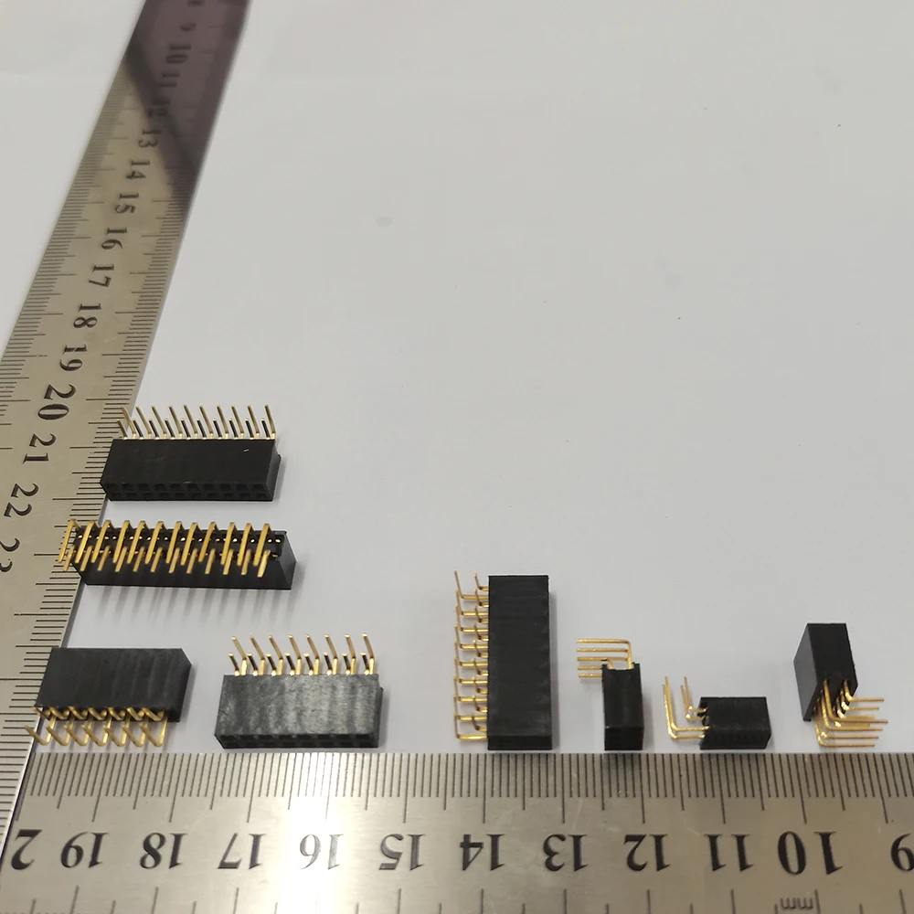 2,54 mm Rastermaß, zweireihige, rechtwinklige Buchsenleiste, 90-Grad-Biegestift-Steckverbinder, 2x2P/3/4/5/6/7/8/9/10/12/20/40P PCB-Buchse – Detail 3
