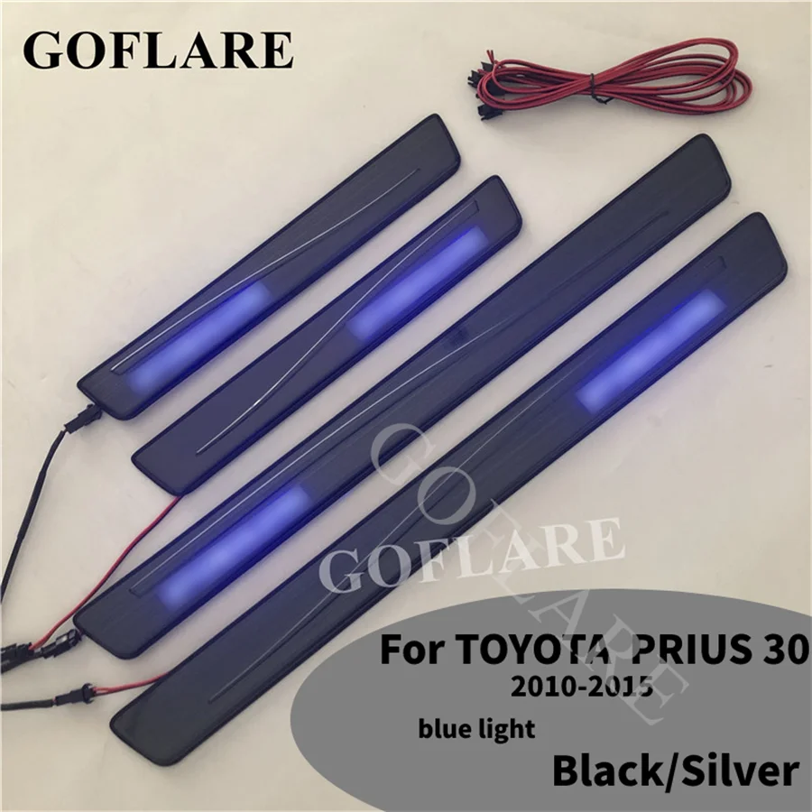 

Car Stying For Toyota Prius 30 XM30 LED Door Sill Pedal Scuff Plate welcome pedal lighting threshold bar 2010-2015 Accessories