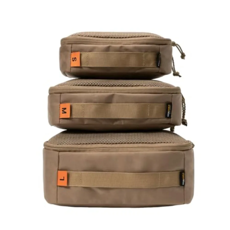 

Набор тактических упаковочных кубиков для путешествий с органайзерами на молнии для рюкзака, компактные дорожные принадлежности, черный и серый цвета, размер L