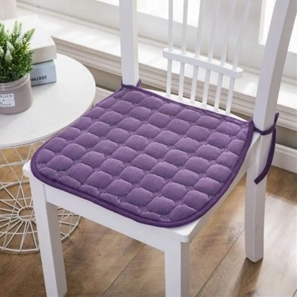 45x45cm Chair Seat Cushion Quilted Surface Tie Straps Tie On Cushion Soft Padding Square Shape Dining Chair Pad Kitchen Chairs