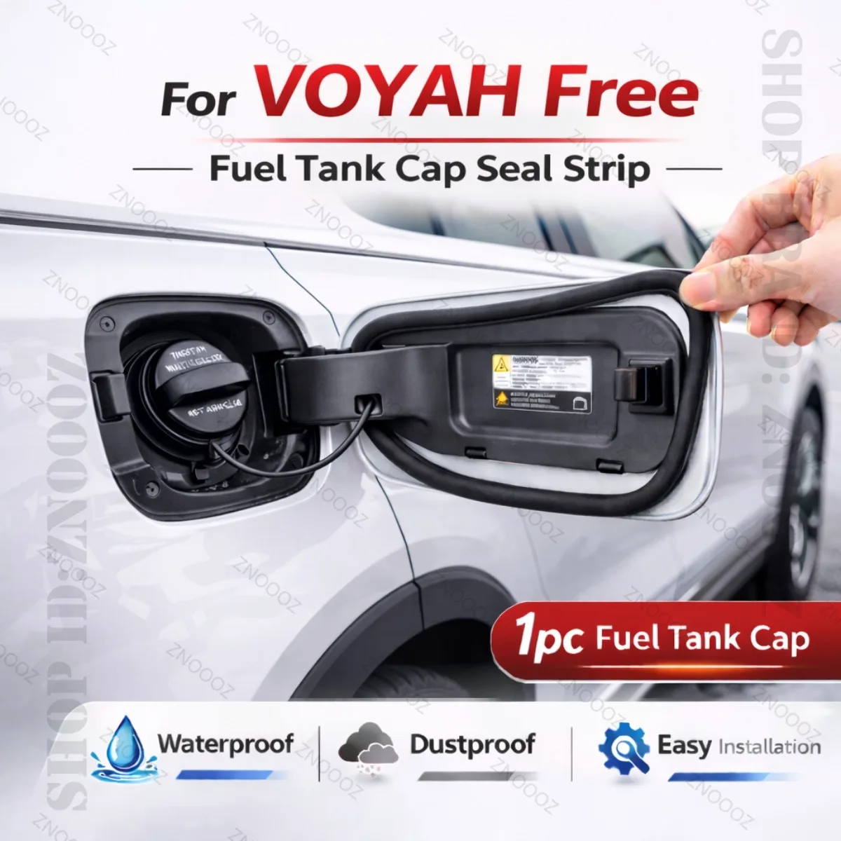 Car Seal Strip Rubber Double Layer Dustproof Waterproof Sealing Protector Gas Cap Trim 1pc Fuel Tank Cover For VOYAH Free