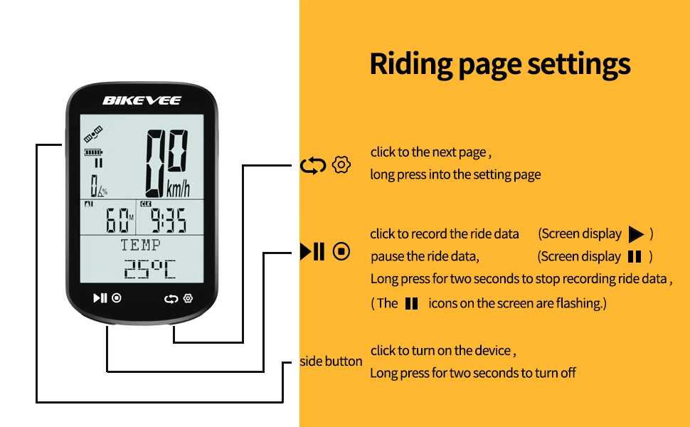 Kabelloser Bluetooth 5.4 & ANT+ Link-S App Rennrad MTB Fahrradcomputer Geschwindigkeits-Trittfrequenzsensor GPS Fahrradtacho Kilometerzähler – Detail 10