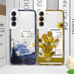 Van Gogh The StarrySunflowers Night Art Aesthetic Phone Case for Samsung Galaxy S21 S22 S23 S24 S25 Ultra Plus FE Covers Fundas