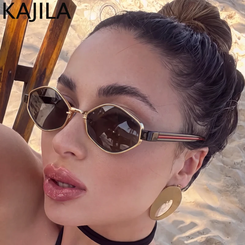 Vintage Small Frame Hexagon Punk Sunglasses Women 2026 Luxury Designer Trendy Driving Sun Glasses Retro Polygon Shades Eyewear