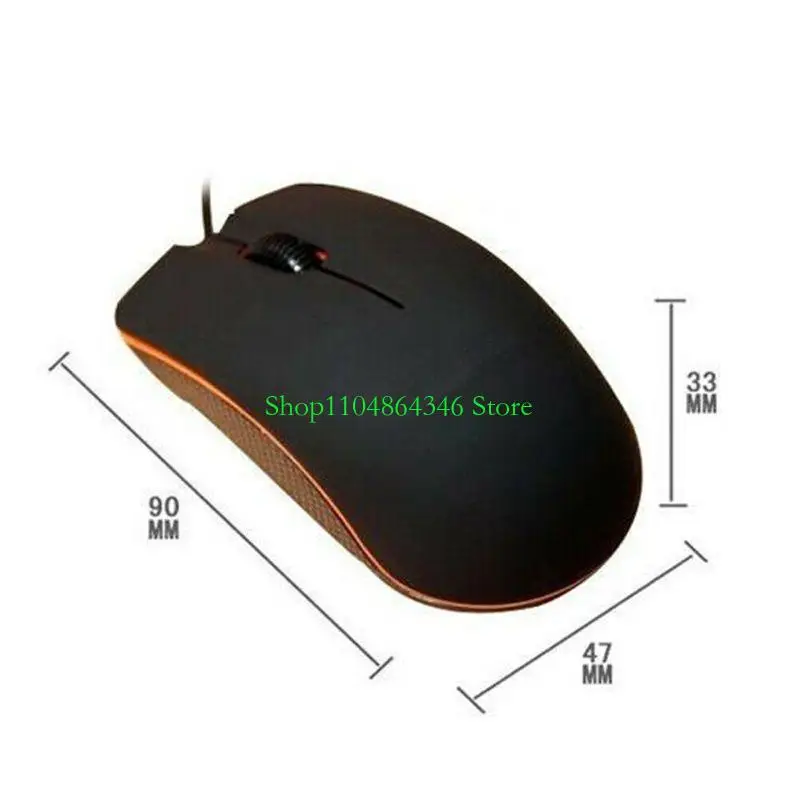 Mouse da gioco cablato USB 130CM 1200DPI Mouse da gioco ottico portatile con superficie smerigliata per PC da ufficio Accessorio per computer portatile