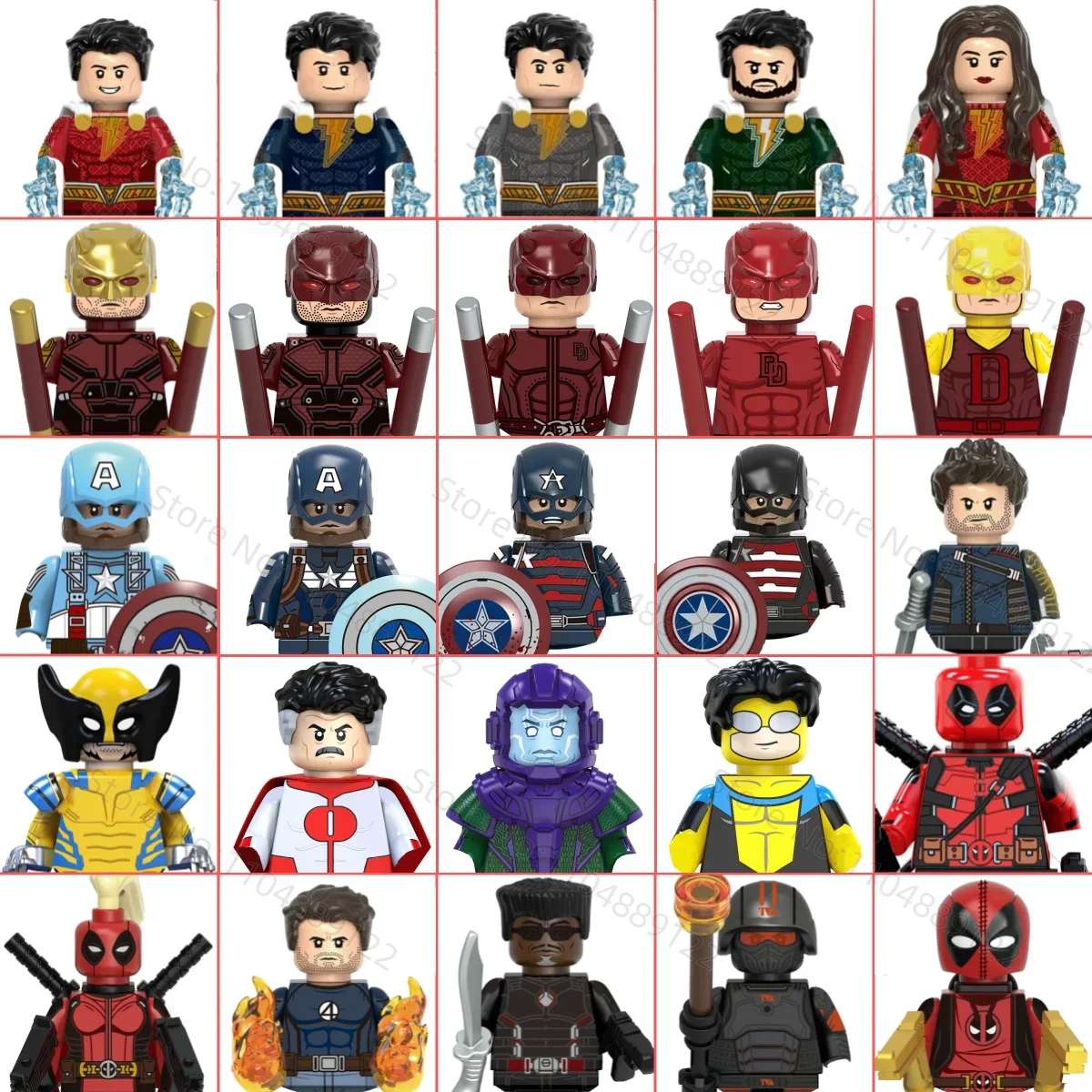 Neue Marvel-Produkte humanoide Puppen Thor Iron Man Homelander Billy Butcher Bausteine Kindertagsgeschenke Geburtstagsspielzeug