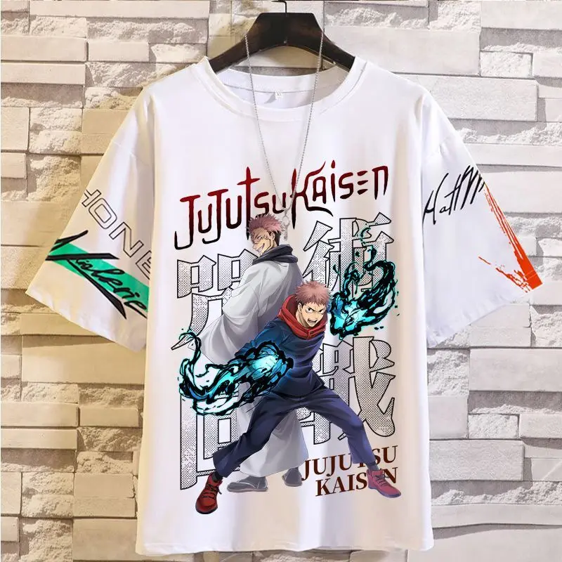 

Anime Game Jujutsu Kaisen Collaboration Short Sleeve T-Shirt Unisex Gojo Satoru Merchandise Two-Dimensional Student Base Shirt
