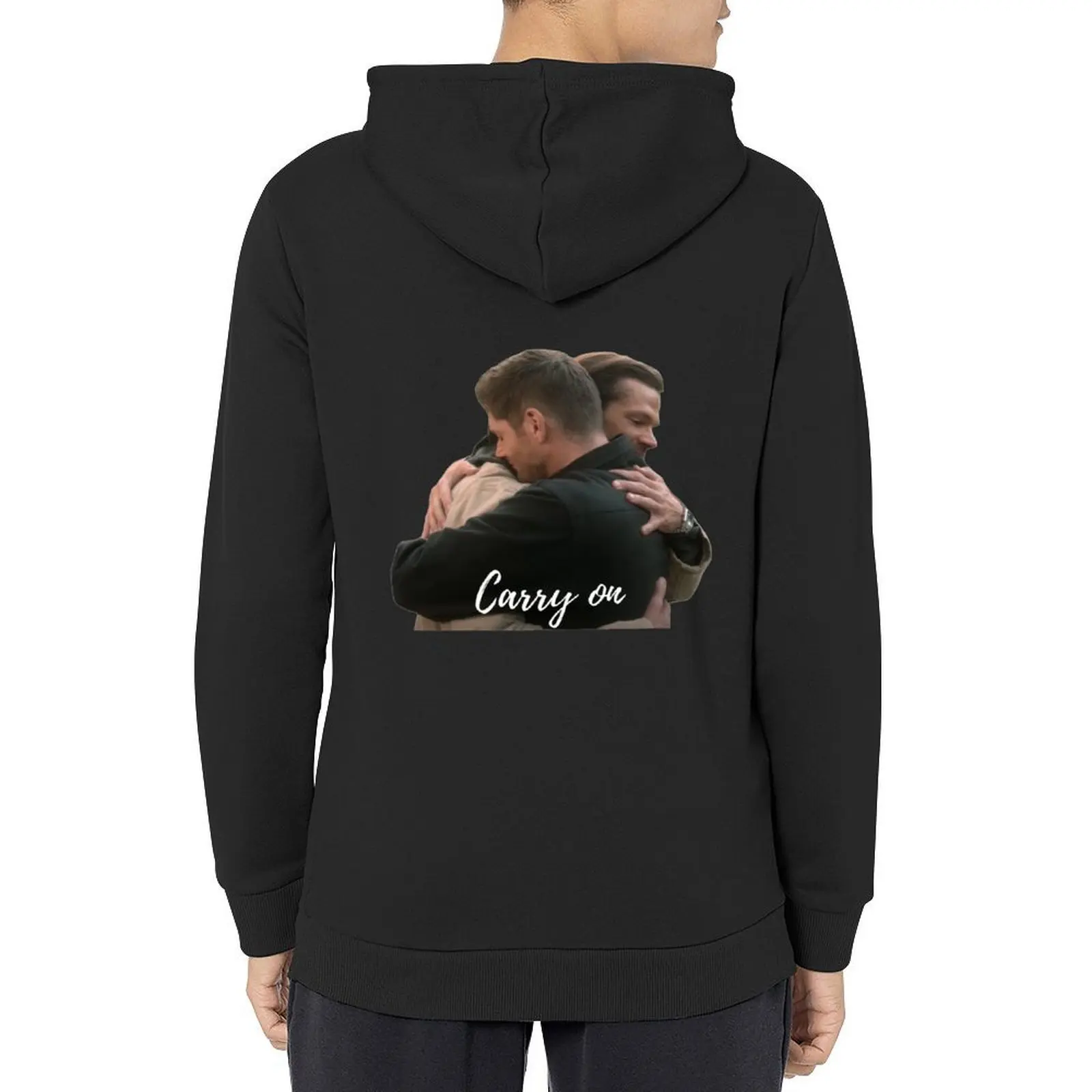 

carry on sam and dean last hug scene in heaven supernatural finale Hoodie anime clothes men's clothing men's oversize hoodie
