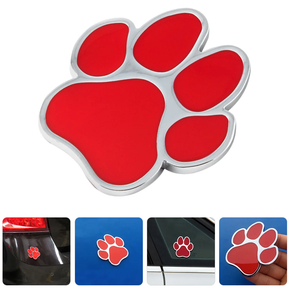 

2pcs Car Decal Dog Paw Footprint Metal Sticker Scratch Coverage For Car Trunk Window Bumper Suv Truck Auto Exterior Waterproof