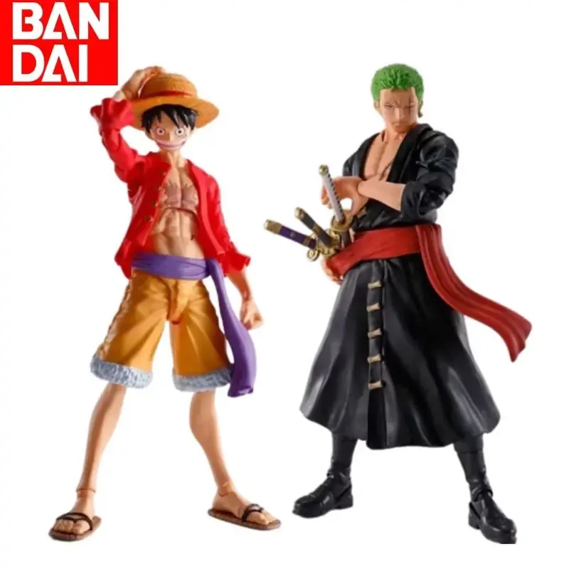 

Bandai Original Shf One Piece Luffy Sanji Zoro Anime Action Figures Toys For Boys Girls Kids Gift Collectible Model Ornaments