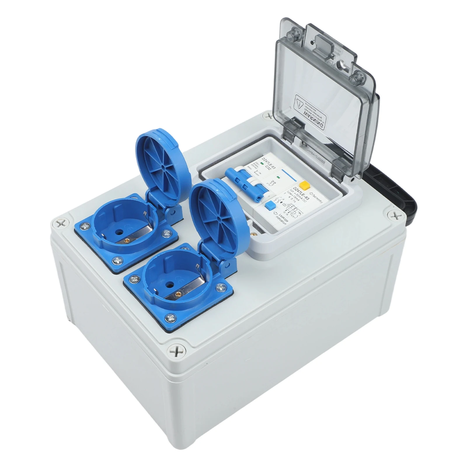 IP67 Portable Switch Socket Box Wall Power Distributor With 2x16A EU Outlets ABS Waterproof Electrical Enclosure For
