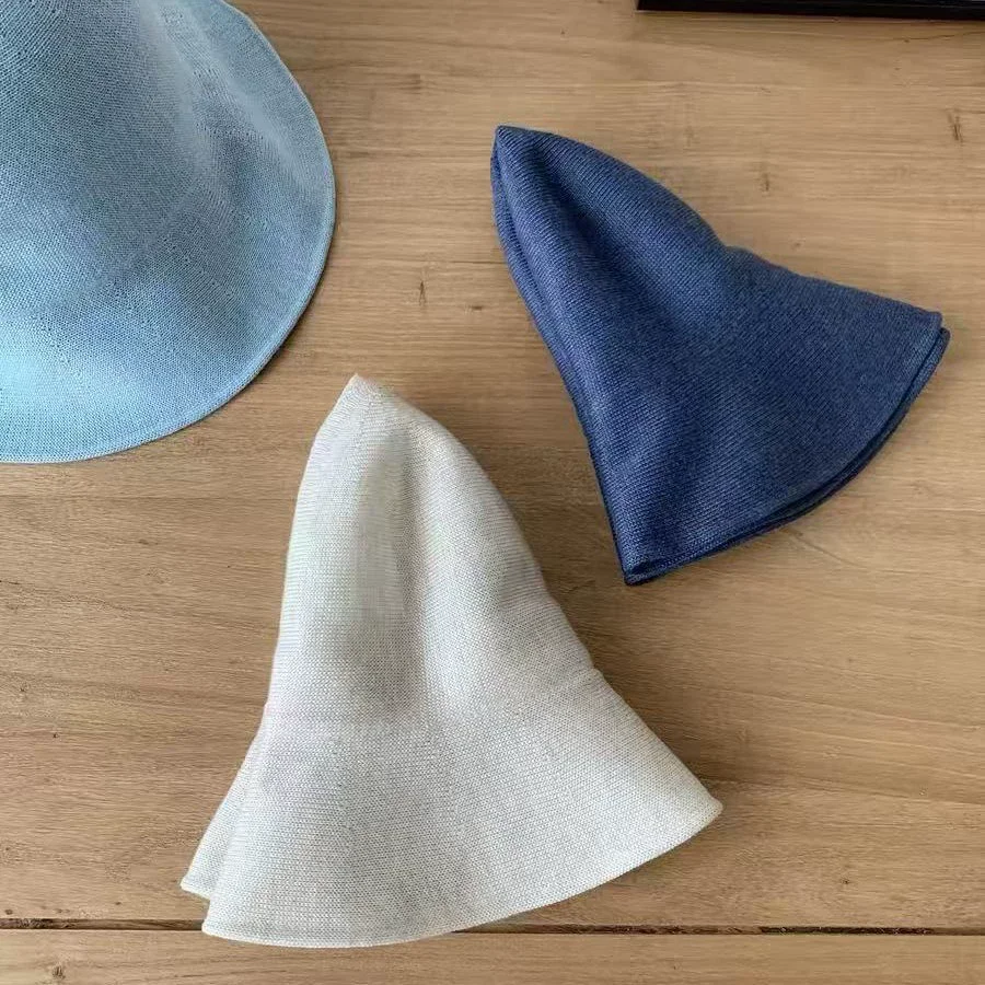 Iceland Blue Mulberry Silk Soft Crown Foldable Bucket Hat for Women 2026 Summer New Arrival Sun Hat Versatile Casual Sun Cap
