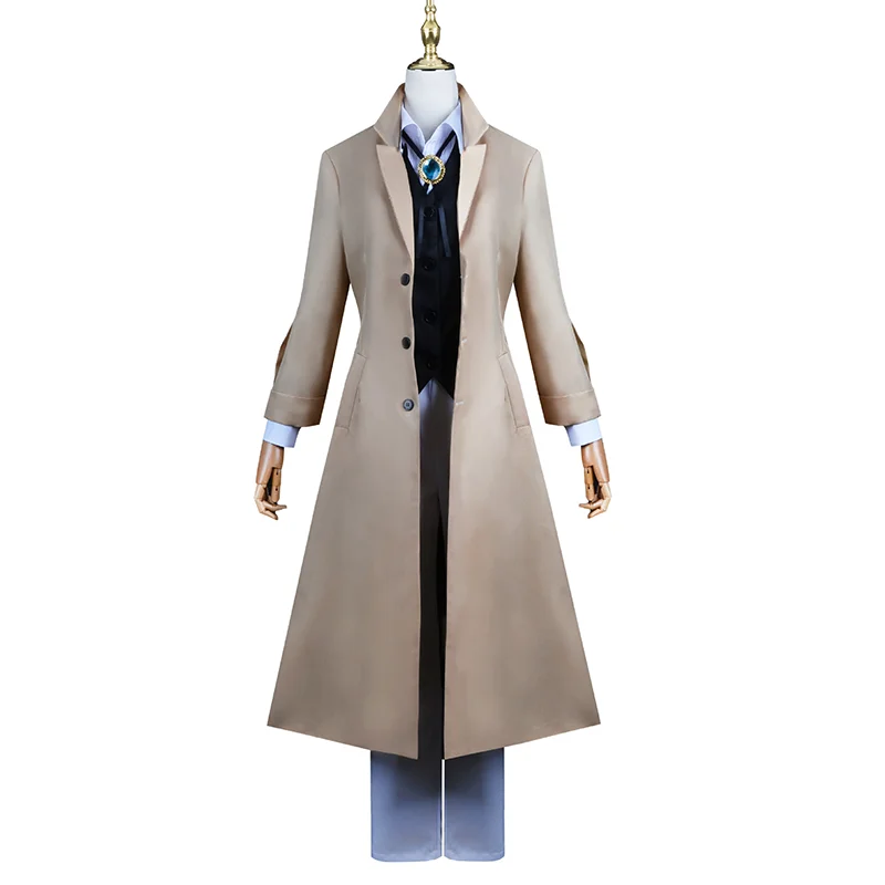 

Hemixush Anime Cos Dazai Osamu Cosplay Costume Full Set Unisex Uniform Party Suit