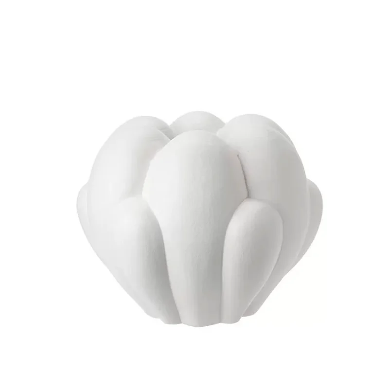 

Modern simple multi-petal white vase ornament study wine cabinet decoration