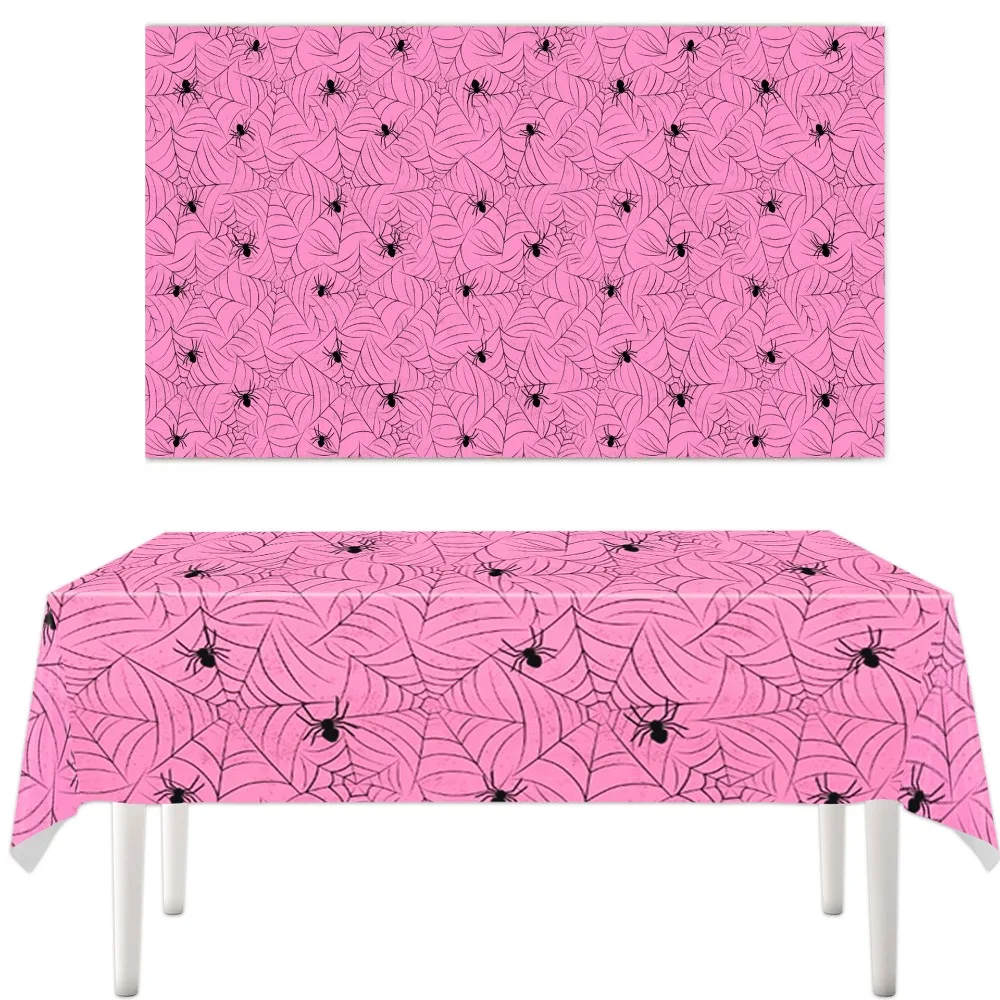 Plastic Halloween Disposable Spider Web Tablecloth Stain-resistant Oil-resistant Cobweb Party Tablecloth Thickened Rectangular