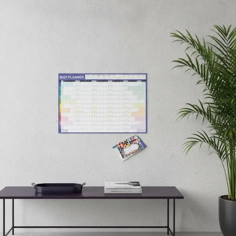 2027 Wall Hanging Calendar Smudge Proof Surface Annual Planner To Do List Schedule Tracker for School Teacher Use