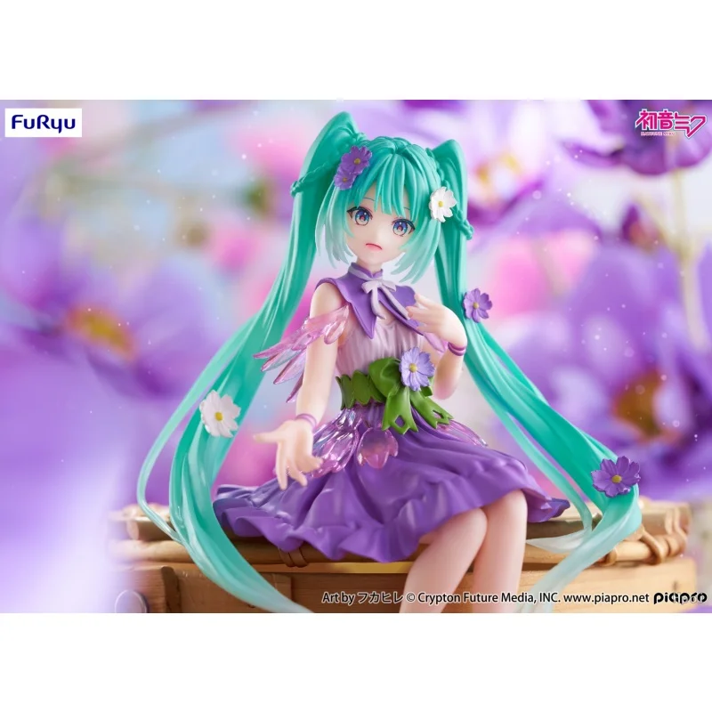 Original furyu hatsune miku anime brinquedo bonito miku roxo caqui fada bonita menina estatueta modelo coleção ornamento brinquedos