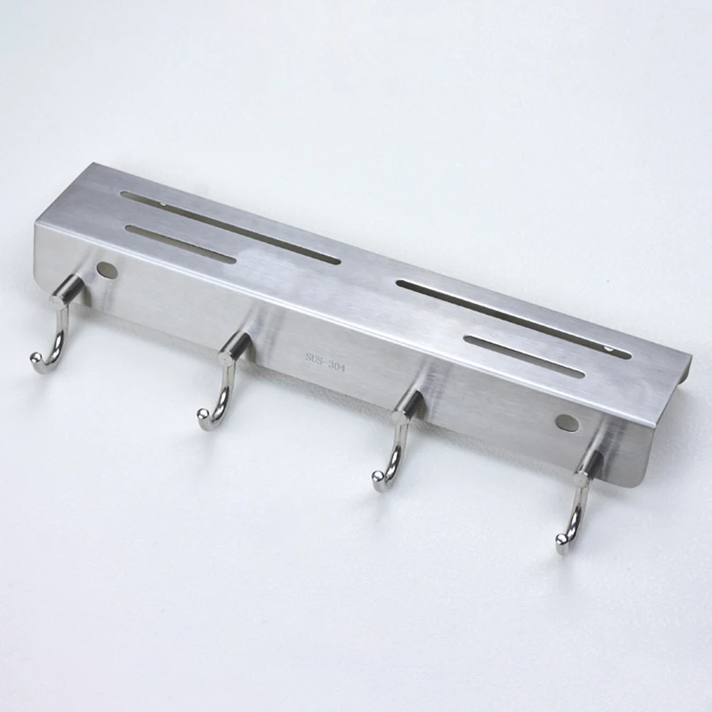 

Stainless Steel Wall Mounted Knife Rack 4 Hooks Kitchen Storage Organizer Space Saving Accessories Holder Holder