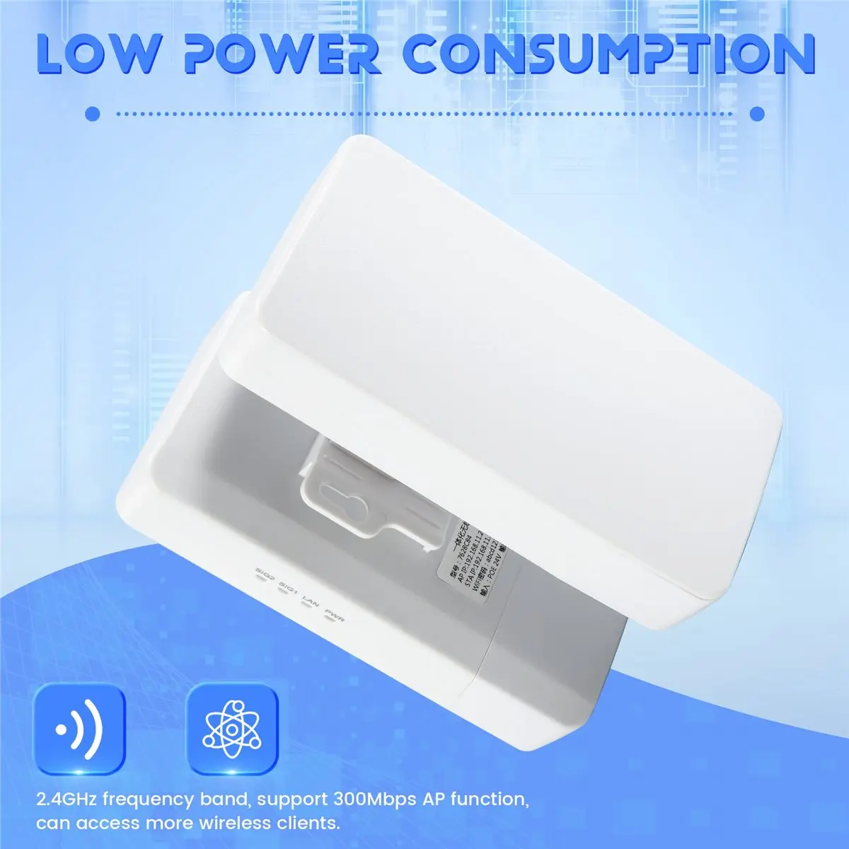 Friendly!Outdoor WIFI Router Wireless Bridge 2.4G Wifi Repeater 300Mbps Point to Point Wifi Signal Amplifier Range 1KM EU Plug